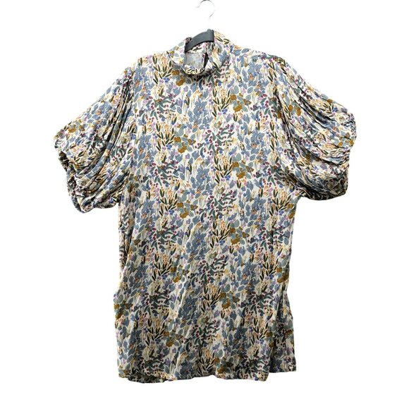 Marie Sixtine Blouse Womens M Bubble Sleeve Floral High Neck Cottagecore Prairie - Picture 1 of 12